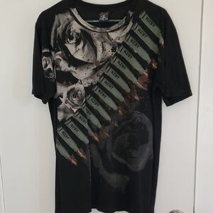 RZST California Black Tee with Black And Gray Graphic